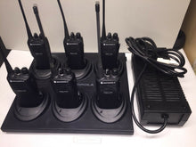 Load image into Gallery viewer, 6 Motorola CP200 16 Channel UHF Radios with Gang Charger, Promax Batteries & Surveillance Sets